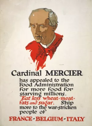 Cardinal Mercier has appealed to the Food Administration for more food for starving millions Oil painting by George Illian