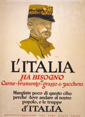 L'Italia ha bisogno di carne-frumento-grasso and zucchero by George Illian Oil Painting