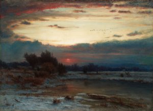 A Winter Sky by George Inness Oil Painting