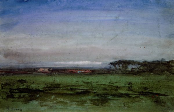 Across the Campagna  by George Inness - Hand-Painted Oil Painting Reproduction
