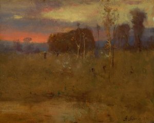 Afterglow on the Meadow by George Inness Oil Painting