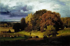 Autumn Oaks by George Inness - Oil Painting Reproduction