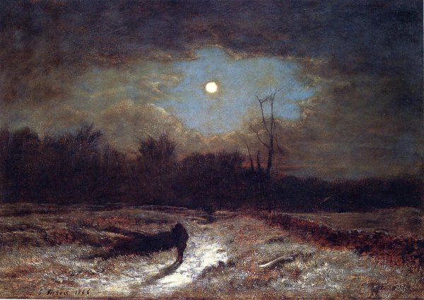 Main Product Photo of Christmas Eve also known as Winter Moonlight Painting by George Inness