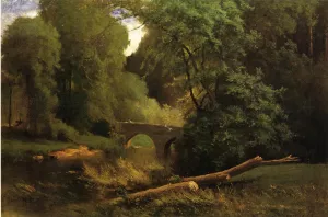 Cromwell's Bridge by George Inness - Oil Painting Reproduction