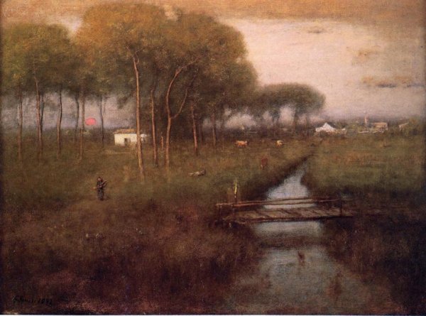 Main Product Photo of Early Moonrise, Tarpon Springs Painting by George Inness