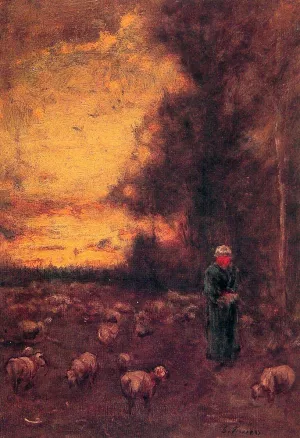 End of Day by George Inness - Oil Painting Reproduction