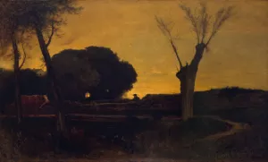 Evening at Medfield, Massachusetts by George Inness Oil Painting