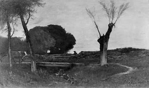 Main Product Photo of Evening at Medfield, Massachusetts Painting by George Inness