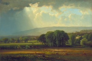 Harvest Scene in the Delaware Valley by George Inness Oil Painting
