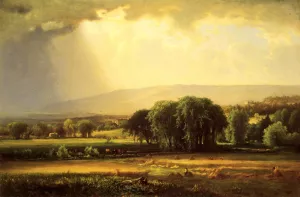 Harvest Scene in the Delaware Valley by George Inness - Oil Painting Reproduction