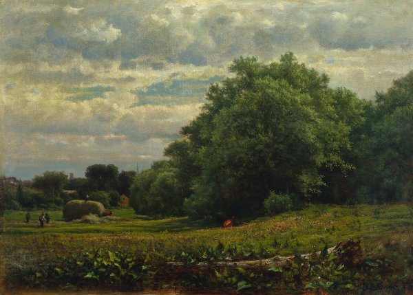 Harvest Time  by George Inness - Hand-Painted Oil Painting Reproduction