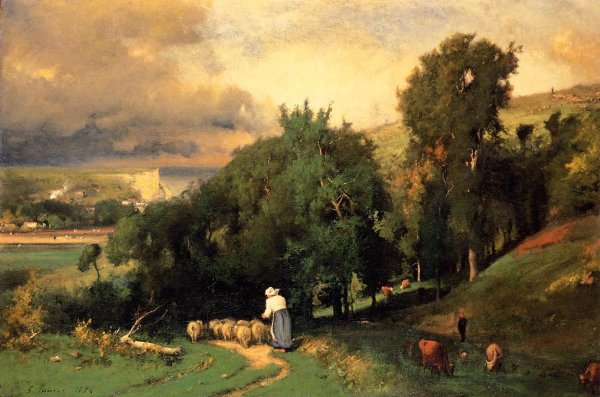 Main Product Photo of Hillside at Etretet Painting by George Inness