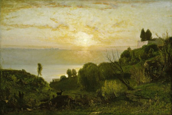 Lake Albano  by George Inness - Hand-Painted Oil Painting Reproduction