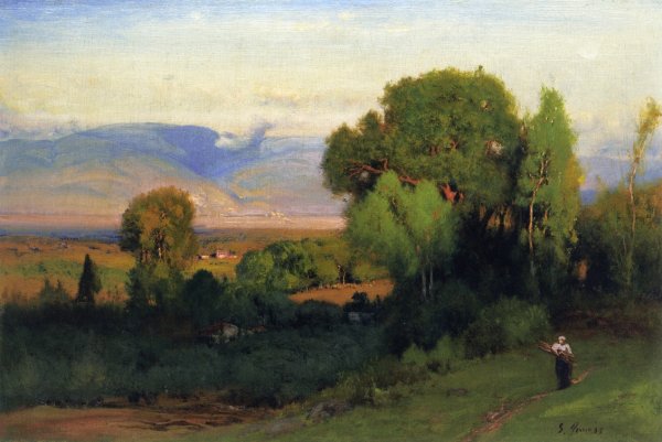 Landscape Near Perugia by George Inness - Hand-Painted Oil Painting Reproduction