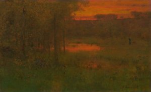 Landscape, Sunset by George Inness Oil Painting