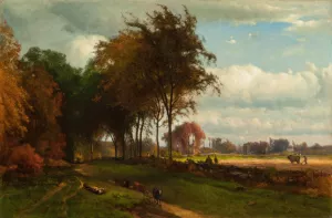 Landscape with Cattle by George Inness Oil Painting
