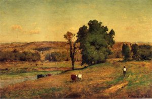 Landscape with Figure Oil painting by George Inness