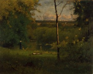 Looking over the River by George Inness Oil Painting