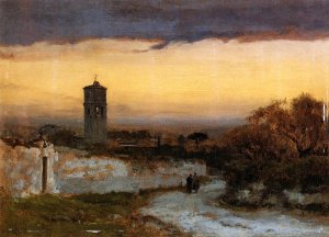 Monastery at Albano by George Inness Oil Painting