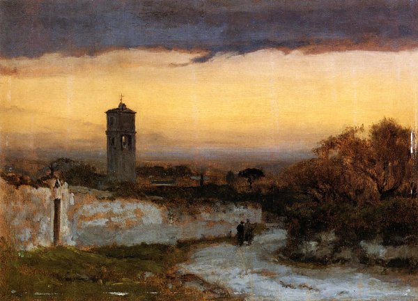 Main Product Photo of Monastery at Albano Painting by George Inness