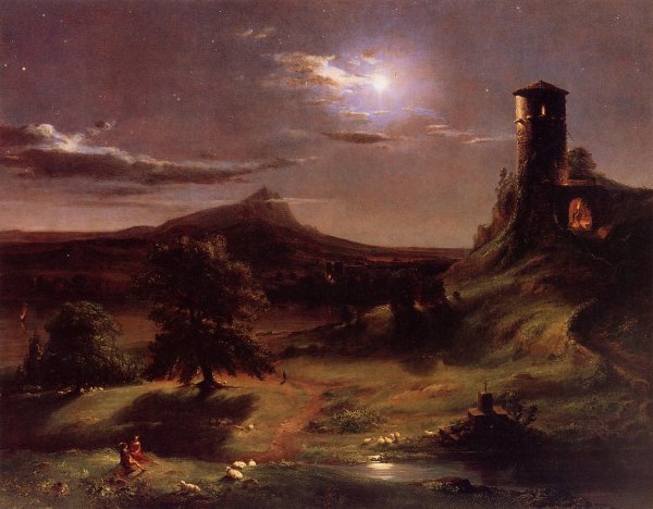 Main Product Photo of Moonlight in Virginia Painting by George Inness