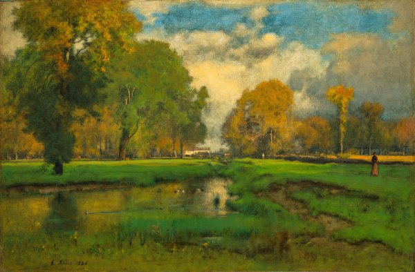 October  by George Inness - Hand-Painted Oil Painting Reproduction