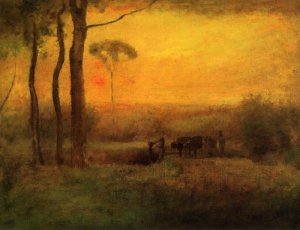 Pastoral Landscape at Sunset