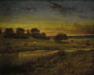 Pasture at Dawn by George Inness Oil Painting