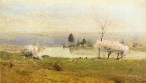 Pond at Milton on the Hudson Oil painting by George Inness