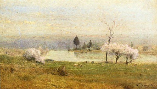 Pond at Milton on the Hudson by George Inness - Hand-Painted Oil Painting Reproduction