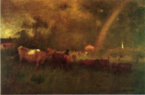 Main Product Photo of Shower on the Deleware River Painting by George Inness