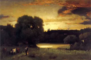 Slow Fading Day by George Inness Oil Painting
