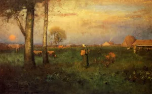 Sundown painting by George Inness