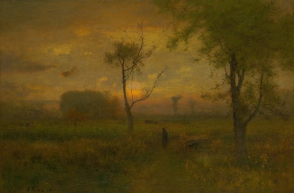 Sunrise  by George Inness - Hand-Painted Oil Painting Reproduction