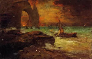 Sunset, Etretat by George Inness Oil Painting