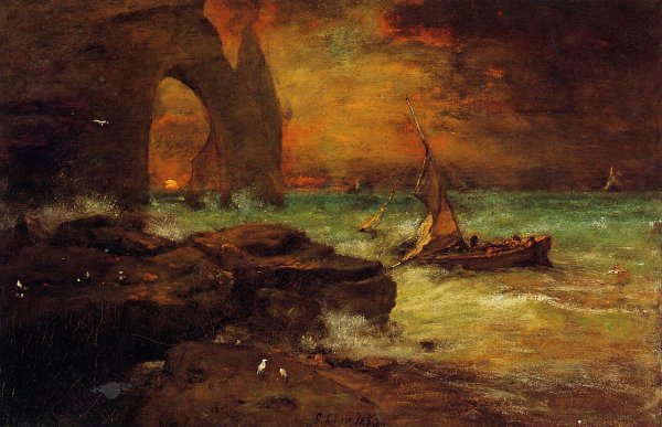 Main Product Photo of Sunset, Etretat Painting by George Inness