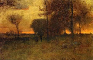 Sunset Glow by George Inness - Oil Painting Reproduction
