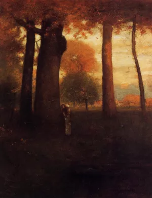 Sunset, Golden Glow by George Inness Oil Painting