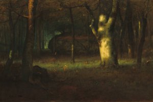 Sunset in the Woods by George Inness Oil Painting