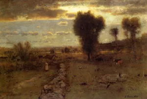 The Clouded Sun by George Inness Oil Painting