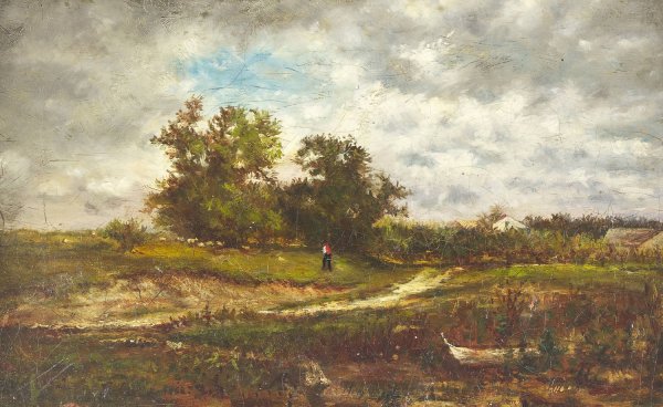 Upland Pasture  by George Inness - Hand-Painted Oil Painting Reproduction