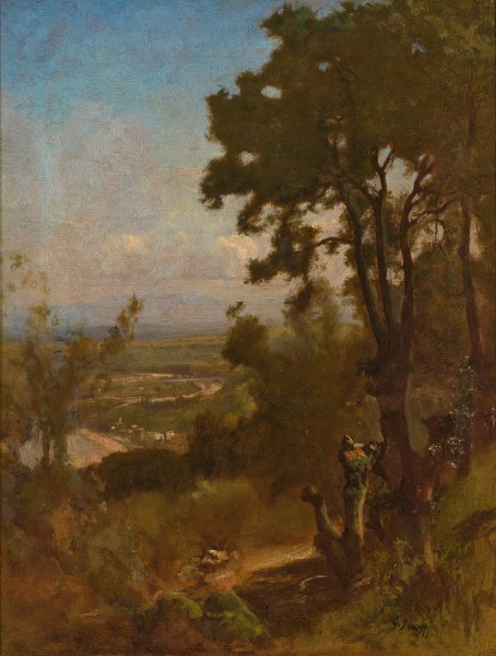 Valley Near Perugia by George Inness - Hand-Painted Oil Painting Reproduction