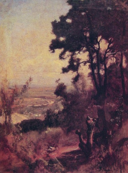 Valley Near Perugia by George Inness - Hand-Painted Oil Painting Reproduction
