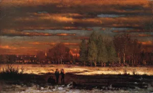 Winter Evening, Montclair by George Inness - Oil Painting Reproduction