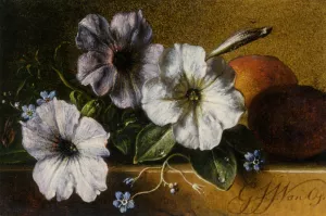 A Still Life with Flowers and Fruit Oil painting by George Jacobus Johannes Van Os