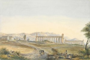 View of Paestum by George John Morant Oil Painting