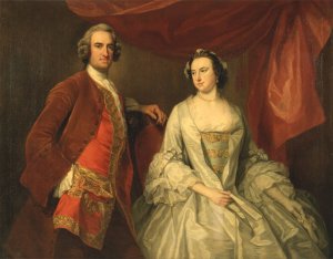 A Man and a Woman, Possibly of the Missing Family, of Little Park House, Wickham, Hampshire by George Knapton Oil Painting
