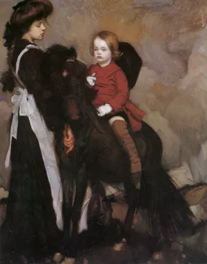 Equestrian Portrait of a Boy by George Lambert - Oil Painting Reproduction