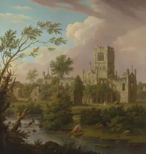 Kirkstall Abbey, Yorkshire by George Lambert Oil Painting