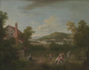 Landscape with Farmworkers by George Lambert Oil Painting